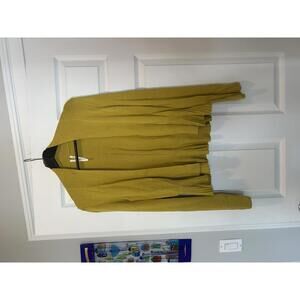 Anthropologie Mustard Yellow Ribbed Cardigan Sweater Medium